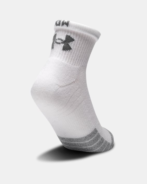 Unisex HeatGear® knöchelhohe Socken im 3er-Pack, White, pdpMainDesktop image number 3